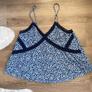 Aerie blue floral camisole, size medium